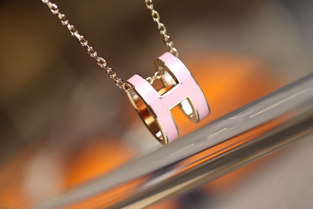 [Clover-Jewelry]POP H PEDANT PINK GOLD