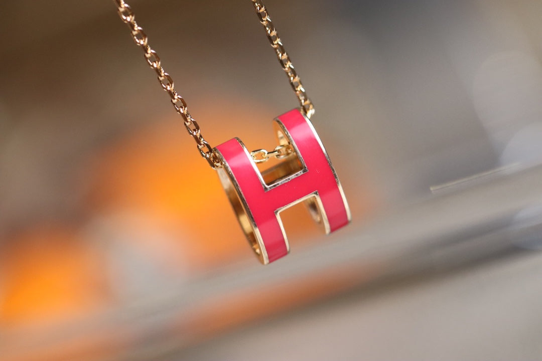 [Clover-Jewelry]POP H PEDANT PINK GOLD