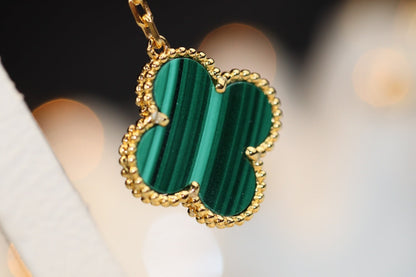 [Clover-Jewelry]CLOVER EARRINGS GOLD MALACHITE DIAMOND 3 MOTIF