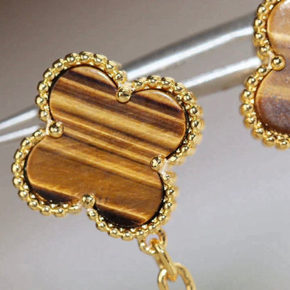 [Clover-Jewelry]CLOVER  2 MOTIF  TIGER EYE CARNELIAN EARRINGS