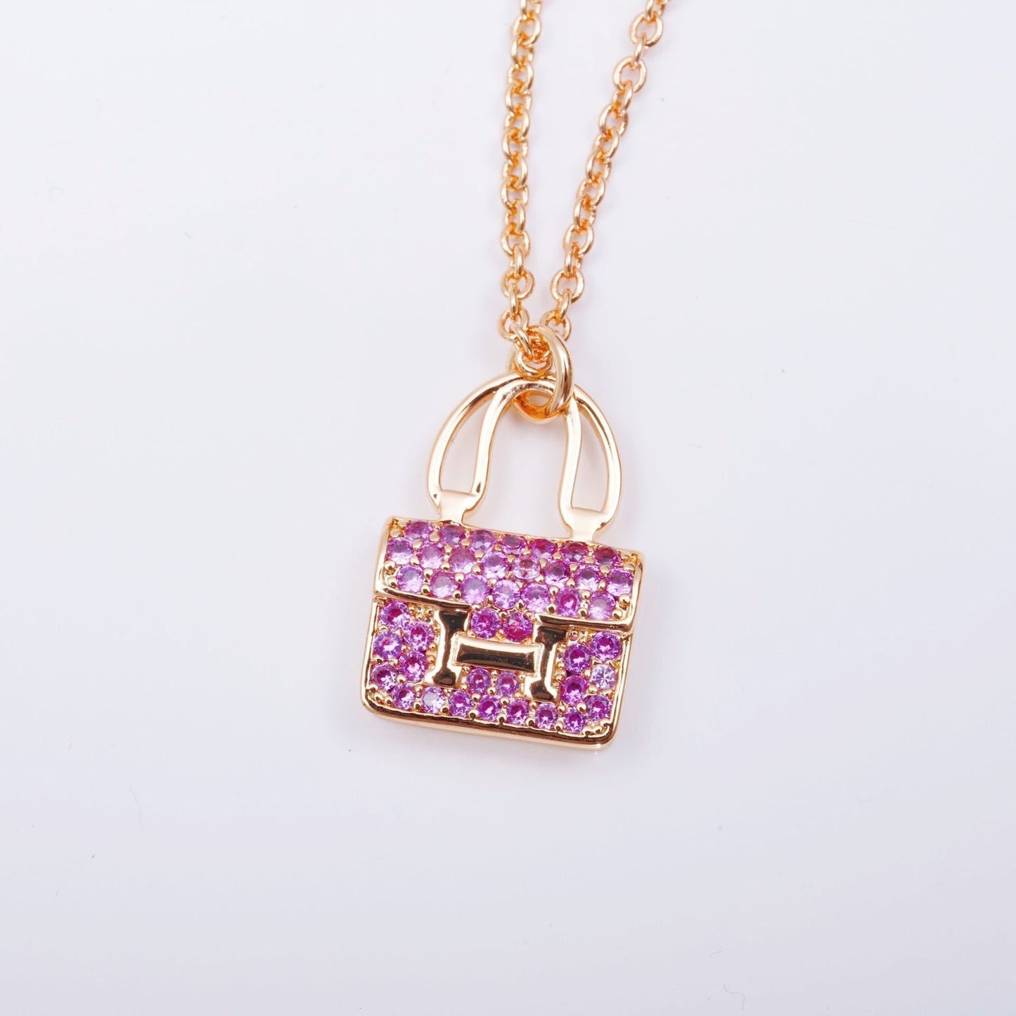 [Clover-Jewelry]CONSTANCE PEDANT PURPLE DIAMOND NECKLACE