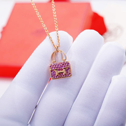 [Clover-Jewelry]CONSTANCE PEDANT PURPLE DIAMOND NECKLACE