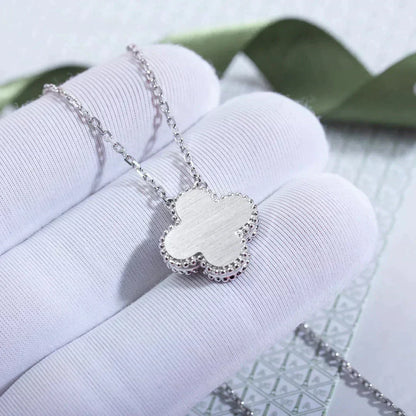 [Clover-Jewelry]CLOVER  15MM DIAMOND LASER NECKLACE SILVER