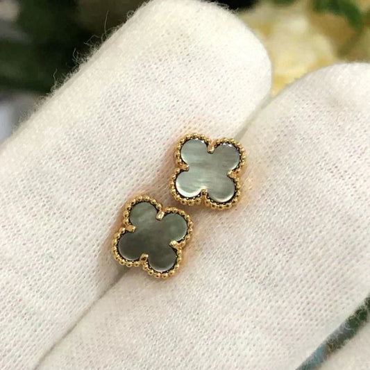 [Clover-Jewelry]CLOVER MINI 9.5MM GRAY MOP EARRINGS