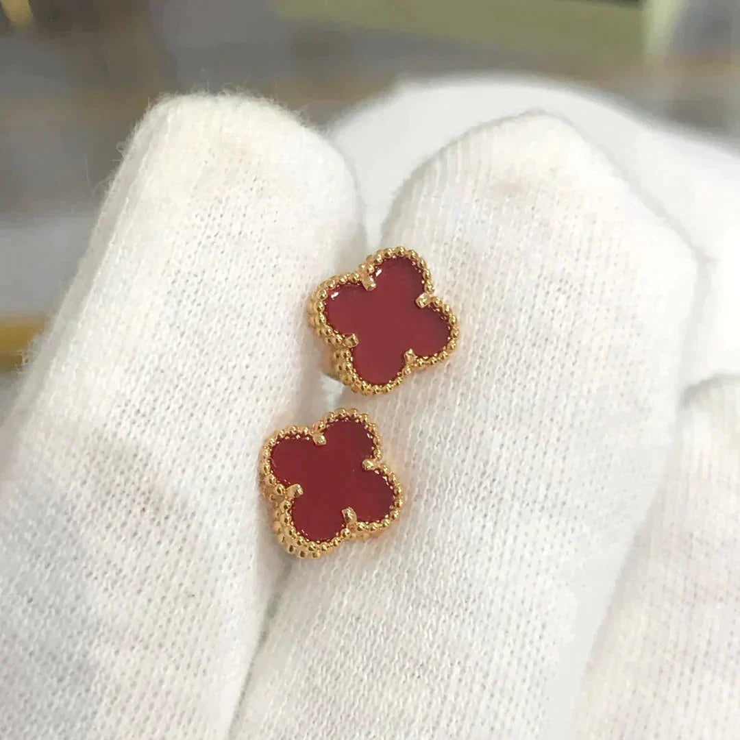 [Clover-Jewelry]CLOVER MINI 9.5MM CARNELIAN EARRINGS