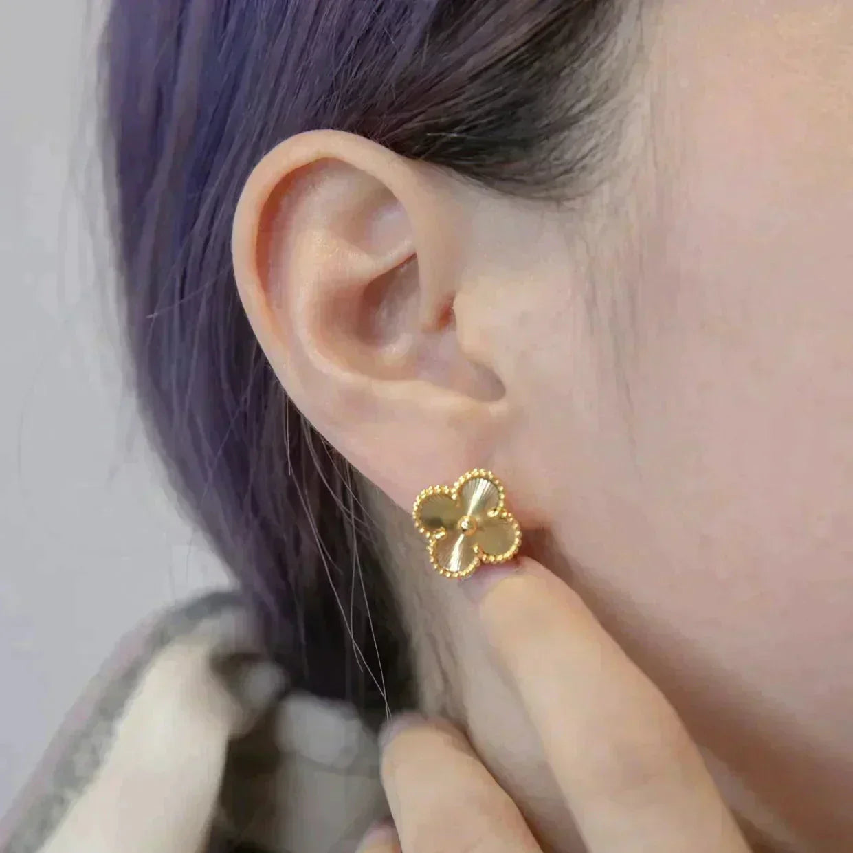 [Clover-Jewelry]CLOVER MEDIUM 1 MOTIFS LASER EARRINGS