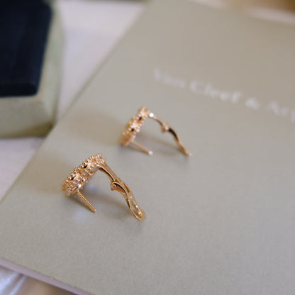 [Clover-Jewelry]LUCKY PINK GOLD WHITE MOP EARRINGS