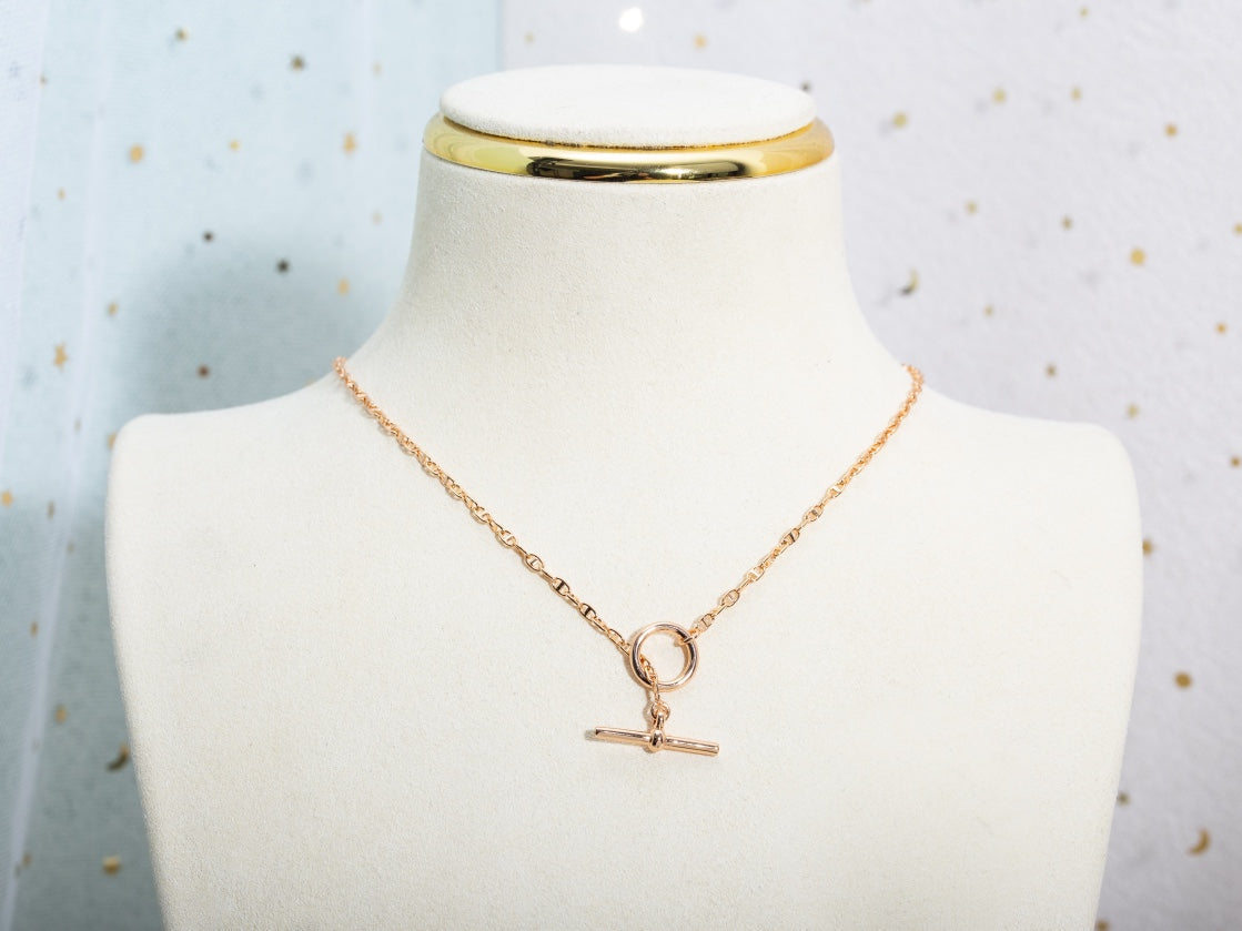 [Clover-Jewelry]ECHAPPEE NECKLACE PINK GOLD