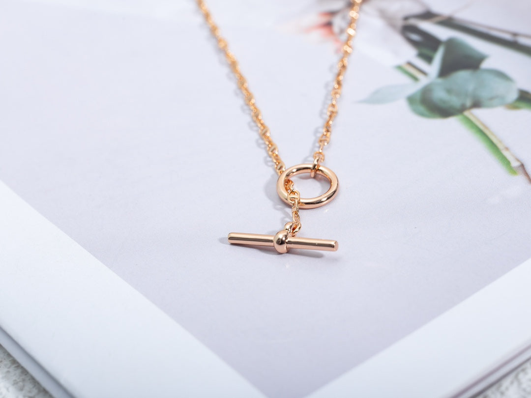 [Clover-Jewelry]ECHAPPEE NECKLACE PINK GOLD