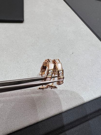 [Clover-Jewelry]SERPENTI MOP PINK GOLD EARRINGS