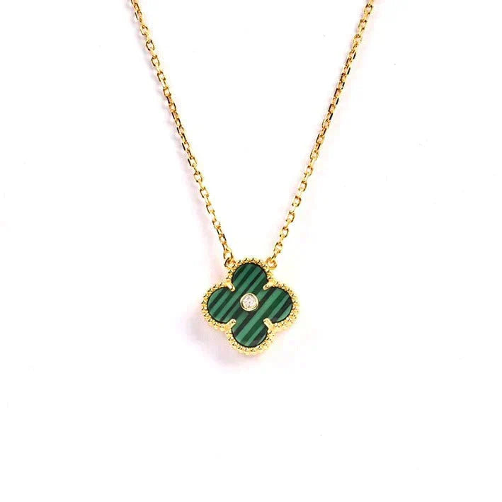 [Clover-Jewelry]CLOVER 15MM DIAMOND TURQUOISE NECKLACE