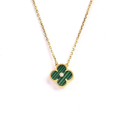 [Clover-Jewelry]CLOVER 15MM DIAMOND TURQUOISE NECKLACE