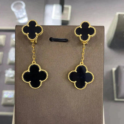 [Clover-Jewelry]CLOVER 2 MOTIFS  EARRINGS (MULTIPLE CHOICESC