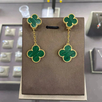 [Clover-Jewelry]CLOVER 2 MOTIFS  EARRINGS (MULTIPLE CHOICESC