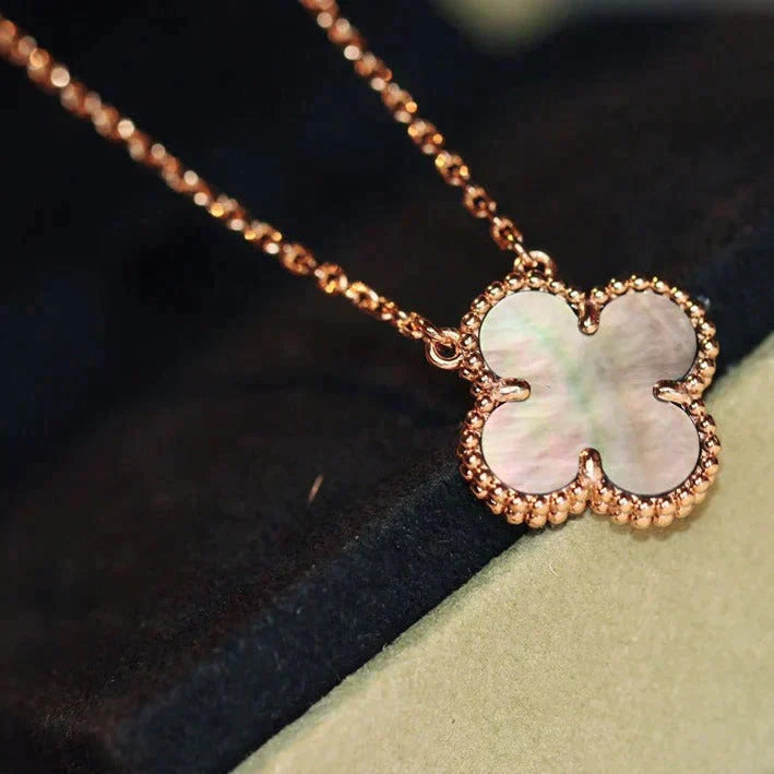 [Clover-Jewelry]CLOVER 15MM  GRAY MOTHER OF PEARL NECKLACE