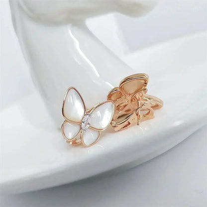 [Clover-Jewelry]BUTTERFLY MOP DIAMOND EARRINGS