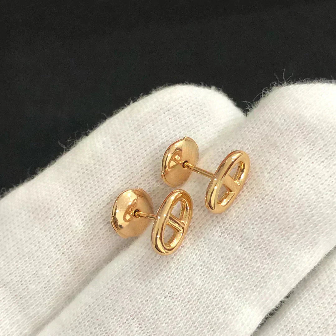 [Clover-Jewelry]CHAINE SMALL EARRINGS GOLD AND SILVER