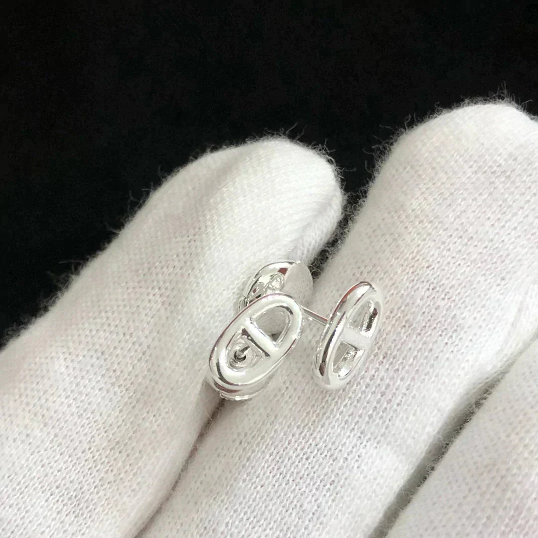 [Clover-Jewelry]CHAINE SMALL EARRINGS GOLD AND SILVER