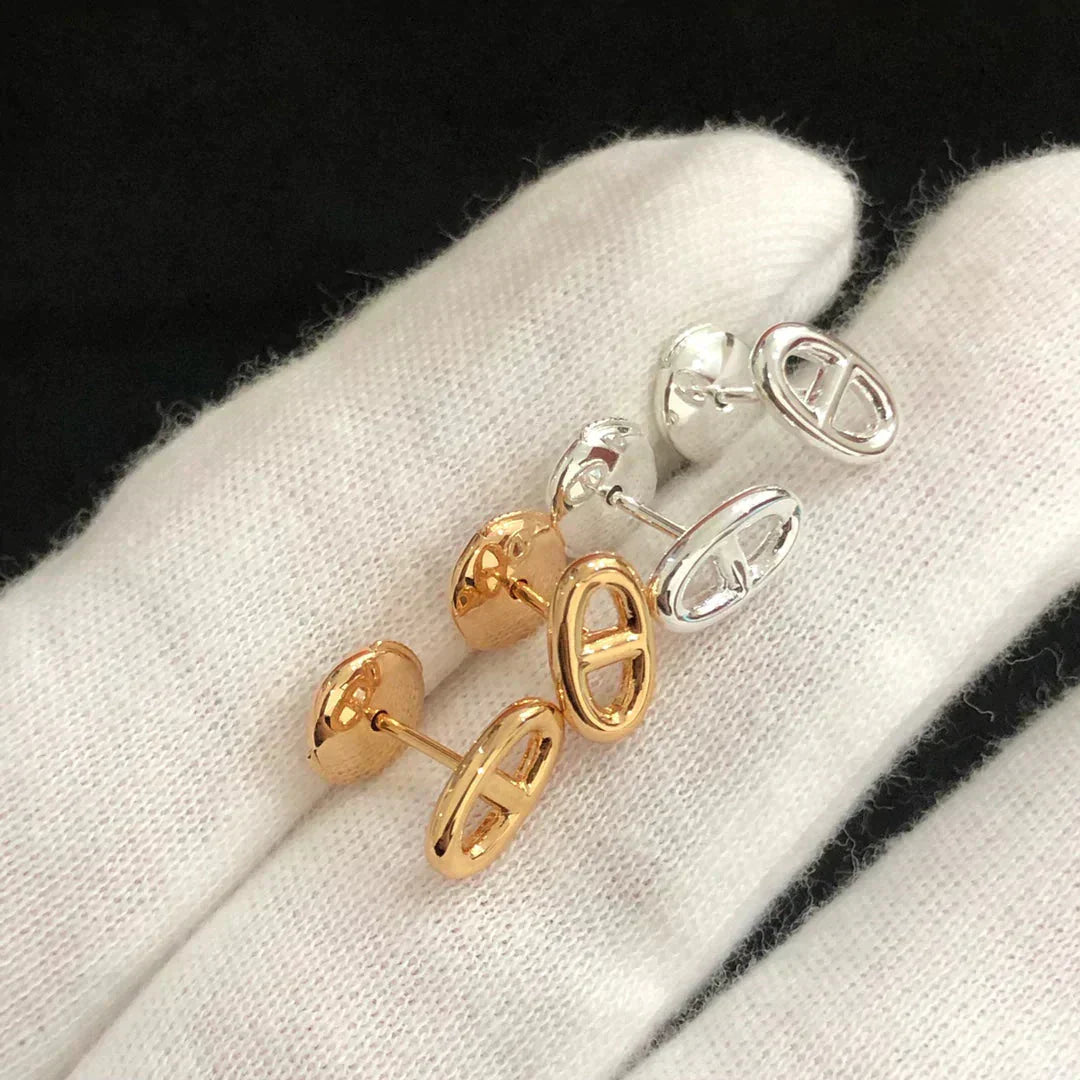 [Clover-Jewelry]CHAINE SMALL EARRINGS GOLD AND SILVER