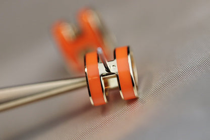 [Clover-Jewelry]MINI POP H EARRINGS ORANGE