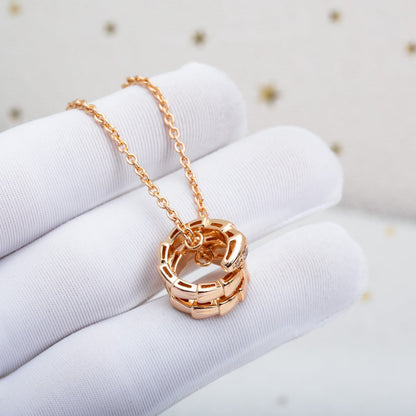 [Clover-Jewelry]SERPENTI PINK GOLD NECKLACE DIAMOND