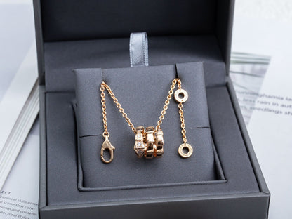 [Clover-Jewelry]SERPENTI PINK GOLD NECKLACE DIAMOND