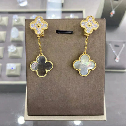 [Clover-Jewelry]CLOVER  2 MOTIFS  DIAMOND  EARRINGS (MULTIPLE CHOICESç´