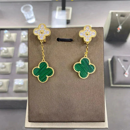 [Clover-Jewelry]CLOVER  2 MOTIFS  DIAMOND  EARRINGS (MULTIPLE CHOICESç´