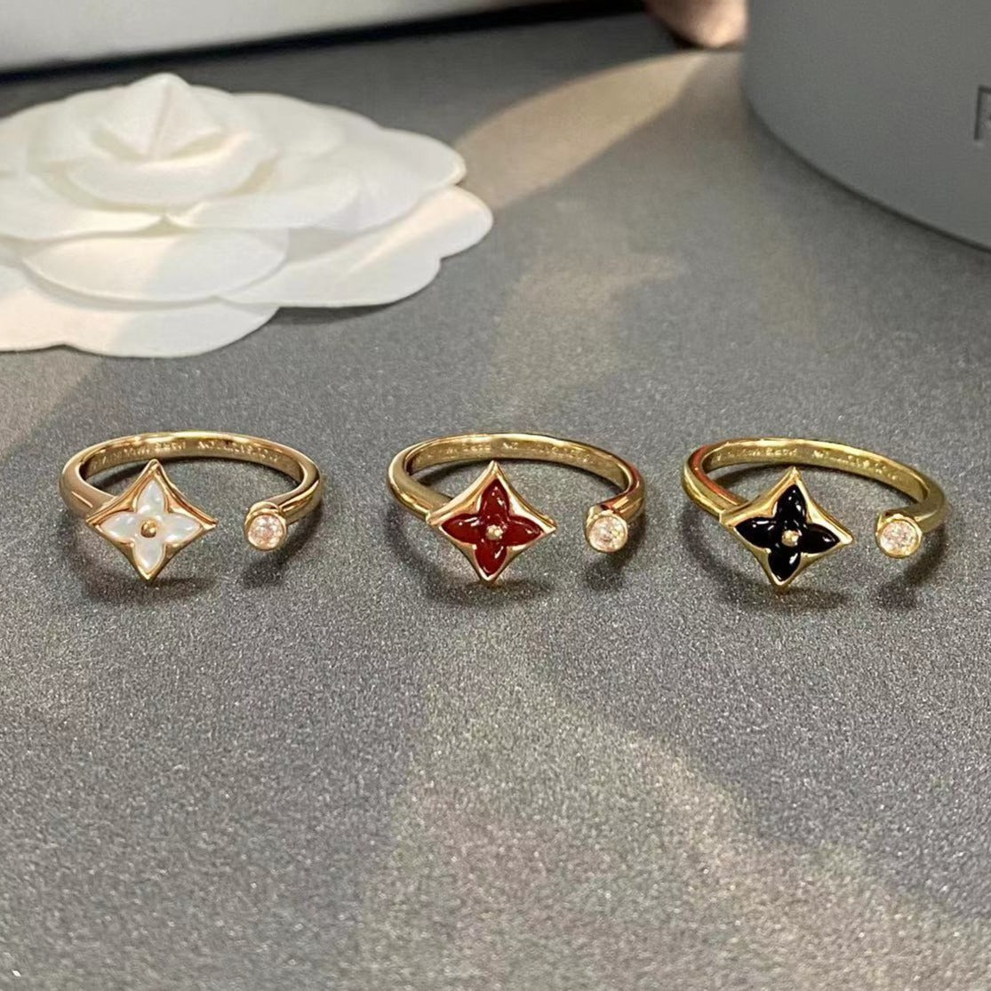 [Clover-Jewelry]STAR 1 DIAMOND OPEN RING