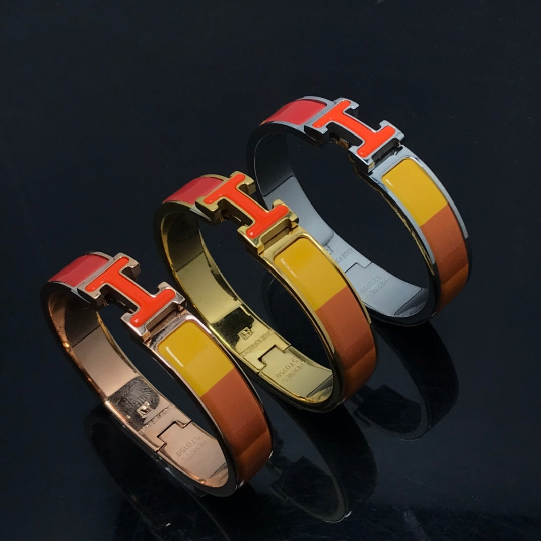 [Clover-Jewelry]H BRACELET ORANGE RAINBOW CERAMIC