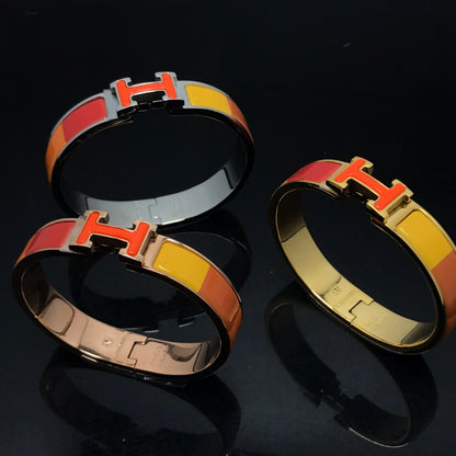 [Clover-Jewelry]H BRACELET ORANGE RAINBOW CERAMIC