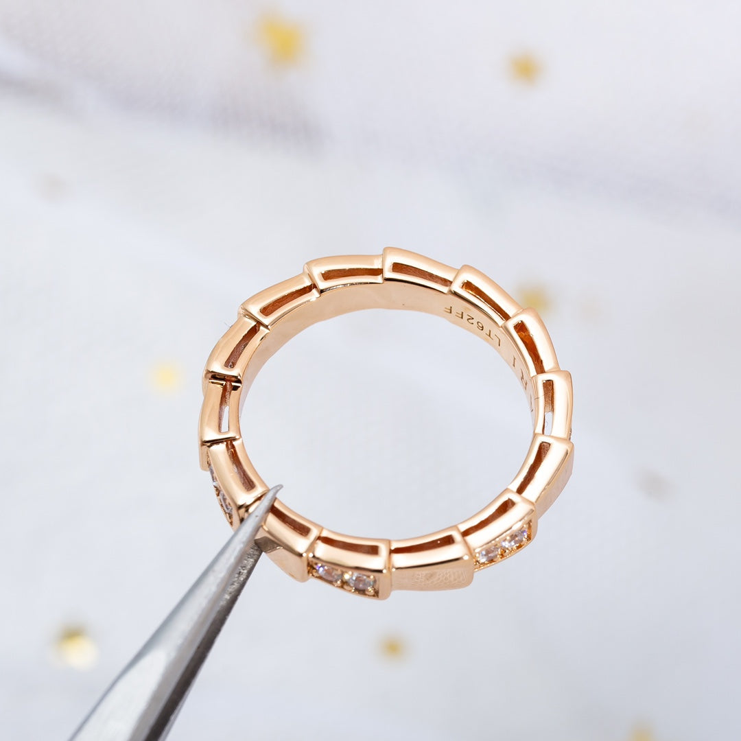 [Clover-Jewelry]SERPENTI RING PINK GOLD  3MM