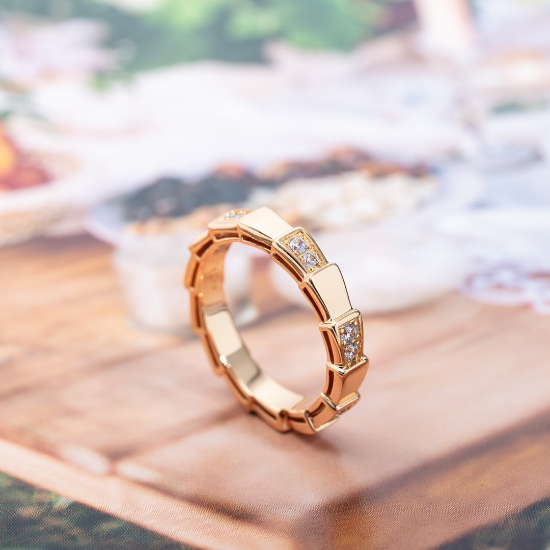 [Clover-Jewelry]SERPENTI RING PINK GOLD  3MM