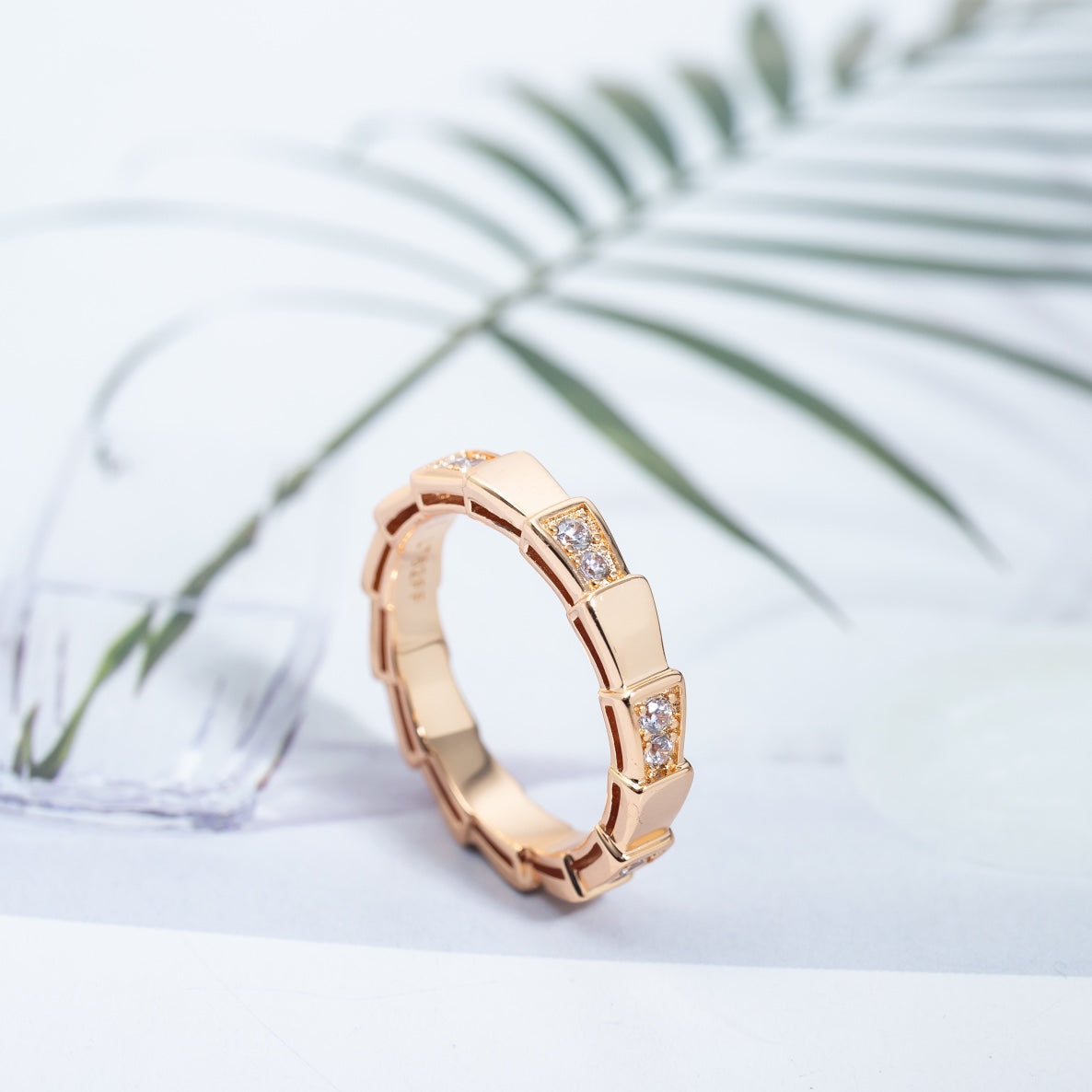 [Clover-Jewelry]SERPENTI RING PINK GOLD  3MM