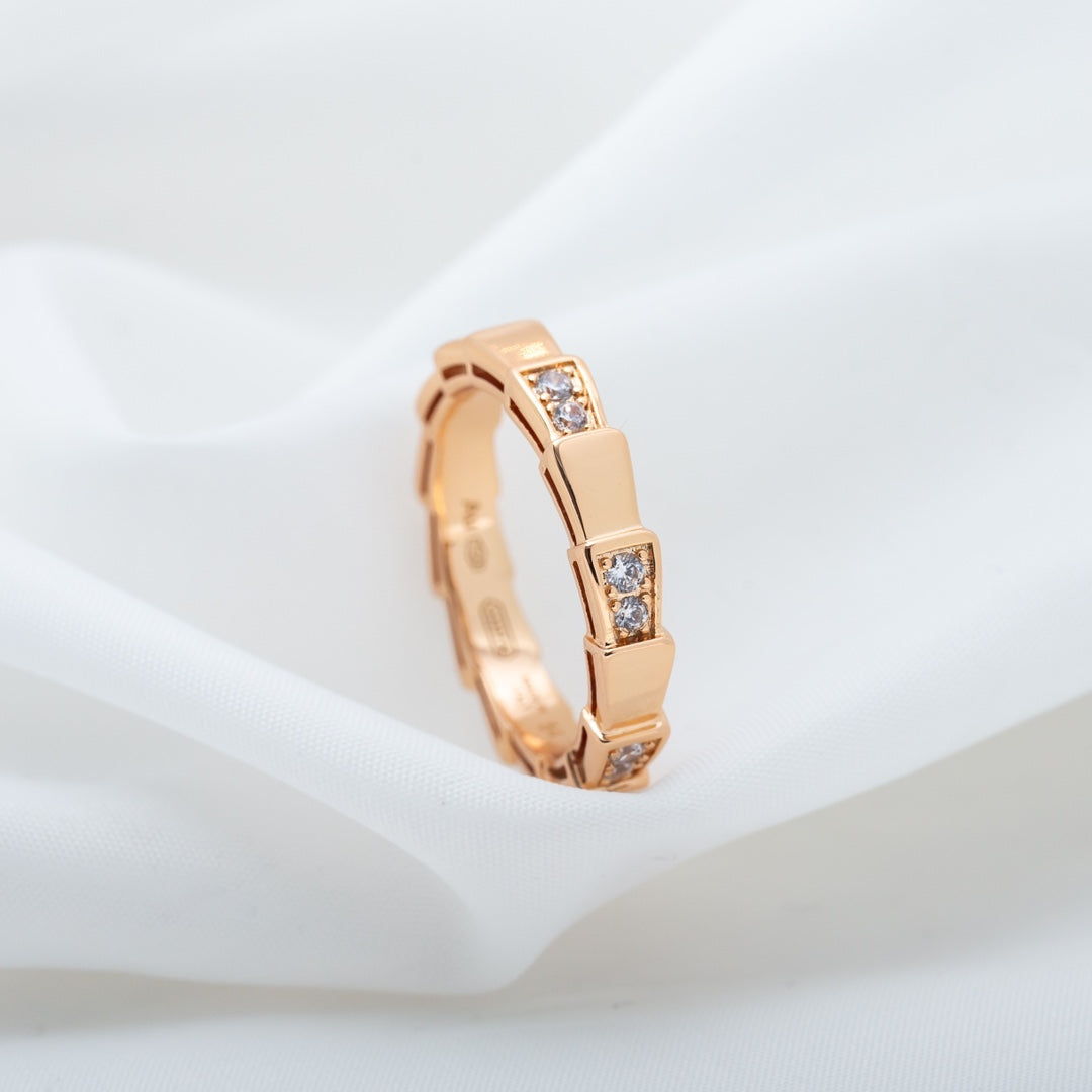 [Clover-Jewelry]SERPENTI RING PINK GOLD  3MM