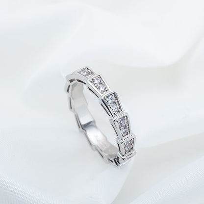 [Clover-Jewelry]SERPENTI RING SILVER DIAMOND PAVED 3MM