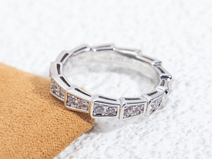 [Clover-Jewelry]SERPENTI RING SILVER DIAMOND PAVED 3MM