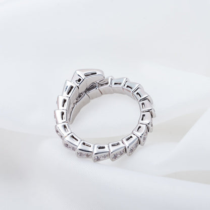 [Clover-Jewelry]SERPENTI RING SILVER DIAMOND PAVED 4MM