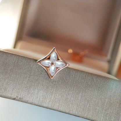 [Clover-Jewelry]STAR MOP PINK GOLD EARRINGS