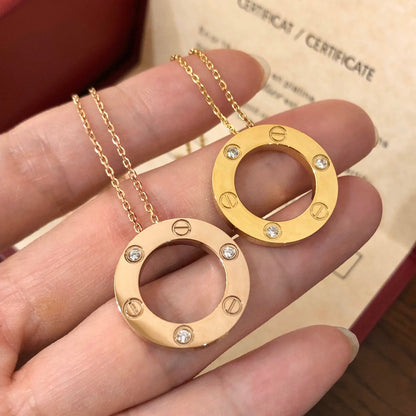 [Clover-Jewelry]LOVE NECKLACE 16MM 3 DIAMONDS