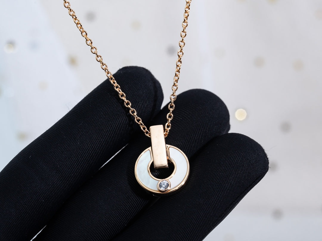 [Clover-Jewelry]GARI NECKLACE PINK GOLD MOP