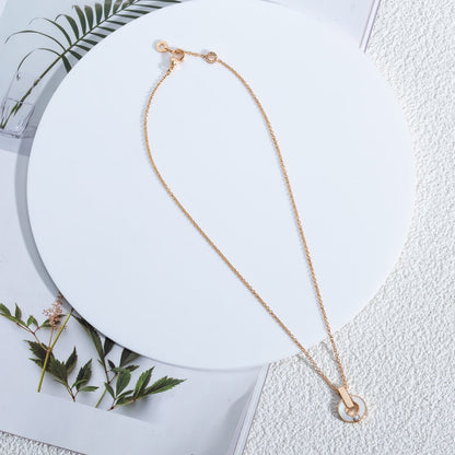 [Clover-Jewelry]GARI NECKLACE PINK GOLD MOP