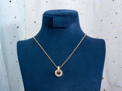 [Clover-Jewelry]GARI NECKLACE PINK GOLD DIAMOND