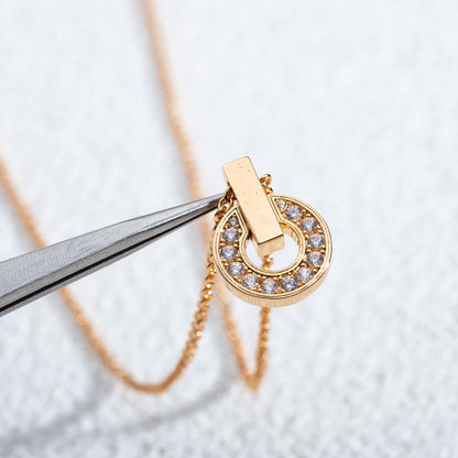 [Clover-Jewelry]GARI NECKLACE PINK GOLD DIAMOND