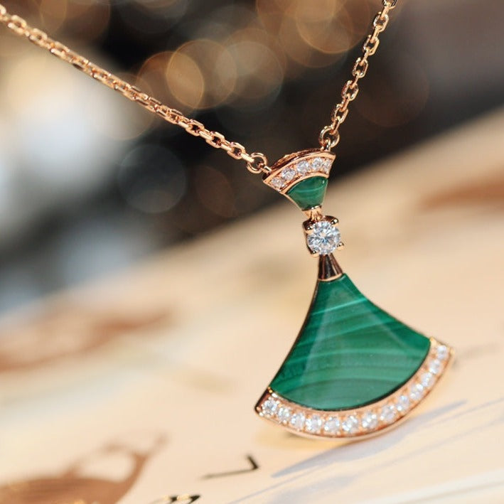 [Clover-Jewelry]DREAM NECKLACE MALACHITE DIAMOND