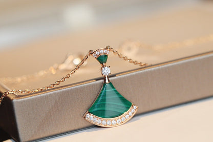 [Clover-Jewelry]DREAM NECKLACE MALACHITE DIAMOND