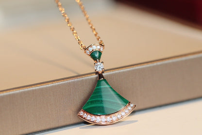 [Clover-Jewelry]DREAM NECKLACE MALACHITE DIAMOND