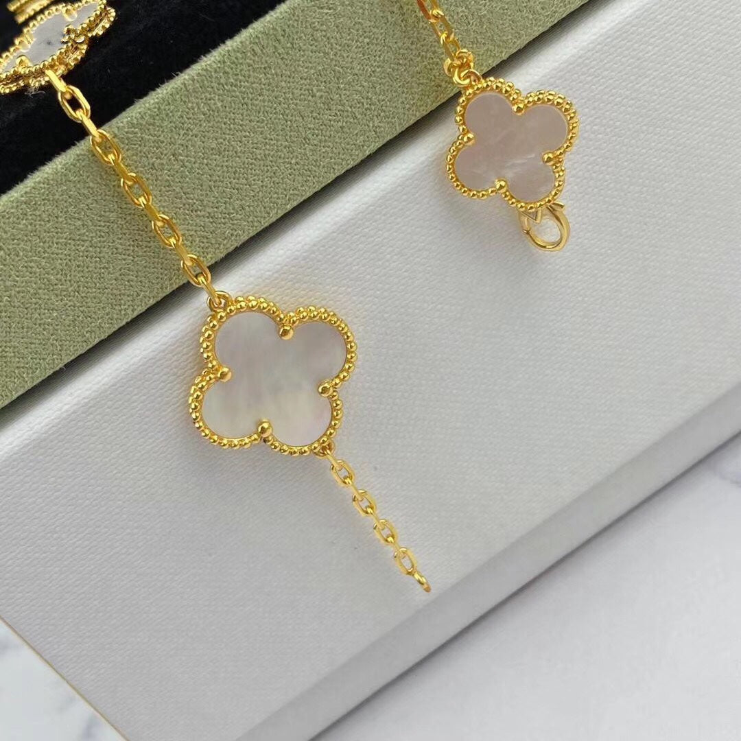 [Clover-Jewelry]MAGIC CLOVER MOP GOLD BRACELET 5 MOTIFS