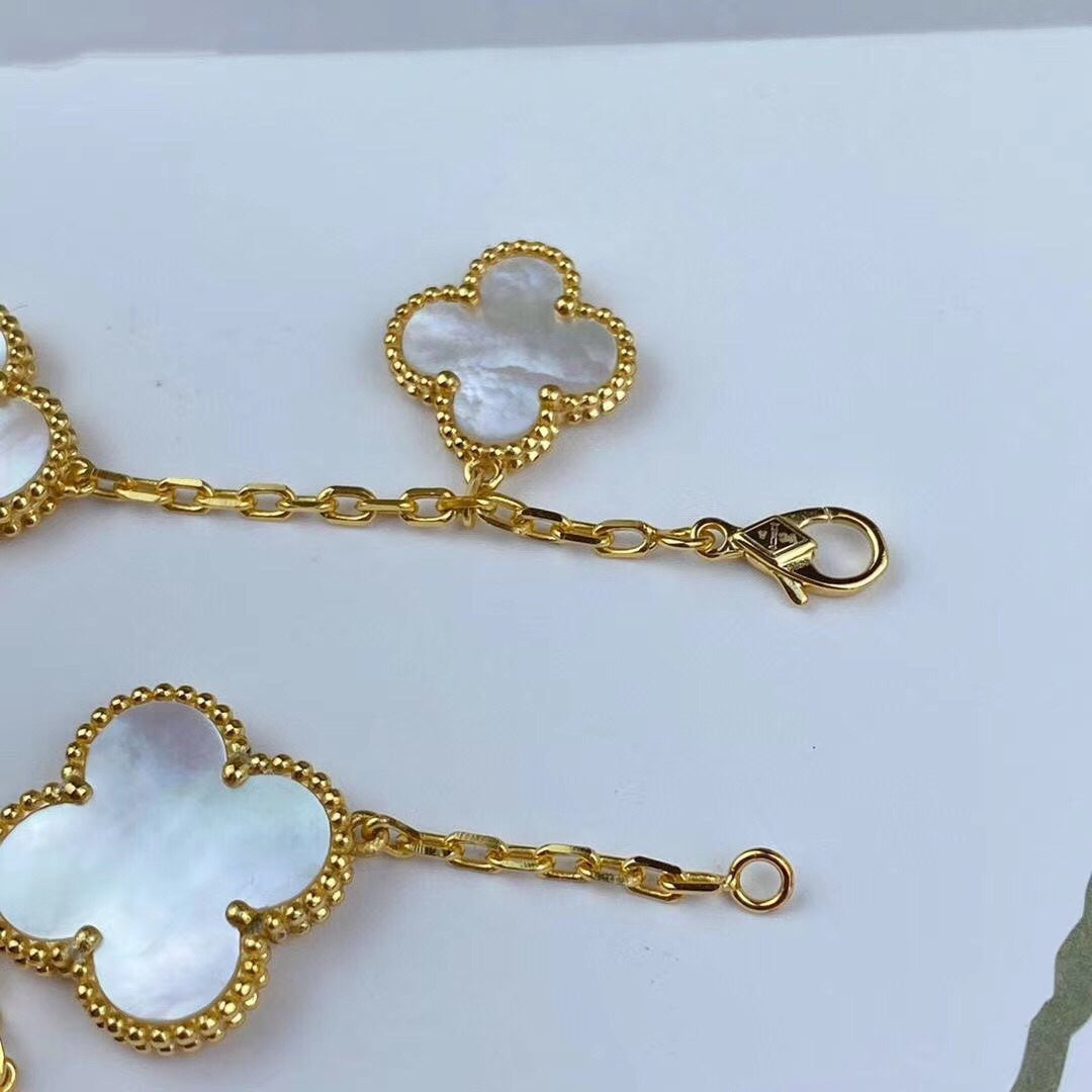 [Clover-Jewelry]MAGIC CLOVER MOP GOLD BRACELET 5 MOTIFS