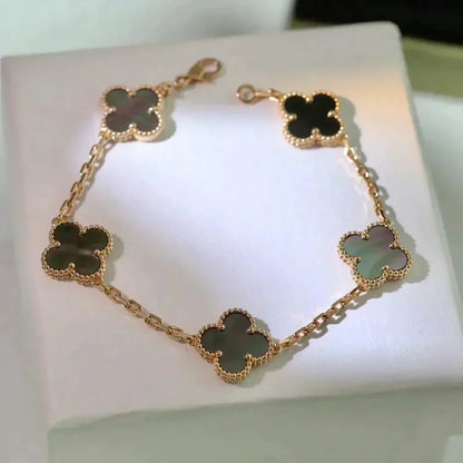 [Clover-Jewelry]CLOVER 5 MOTIF GRAY MOP  BRACELET